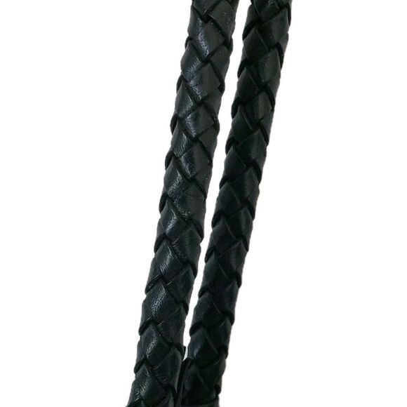 Anthony Luciano Wine Leather Tote Shoulder Bag Charm Penny Woven Trim Straps Lg - Picture 13 of 16